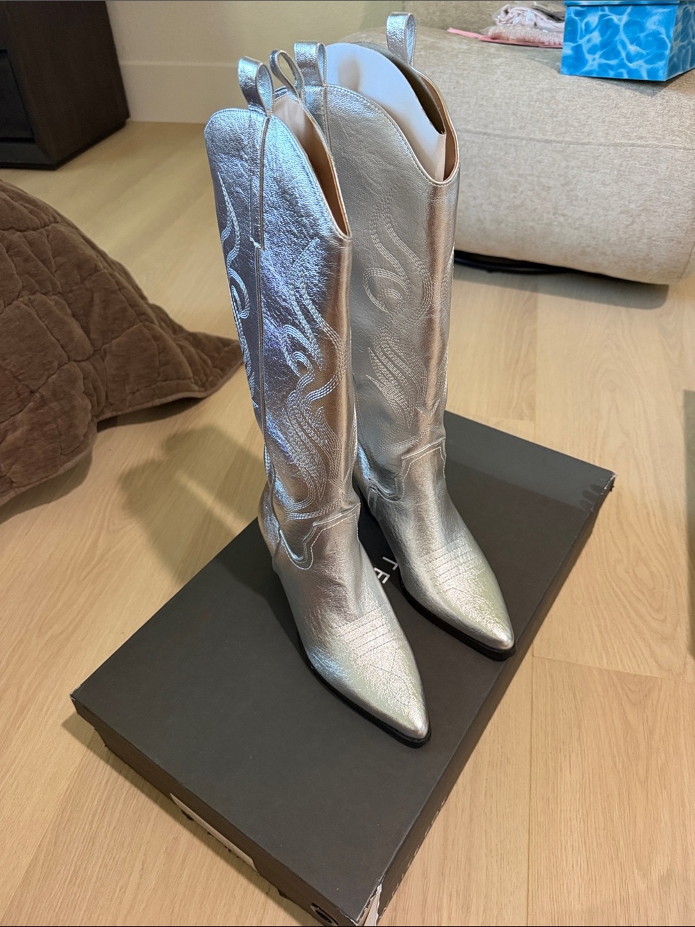White Fox Silver Women's Tall Western Boots